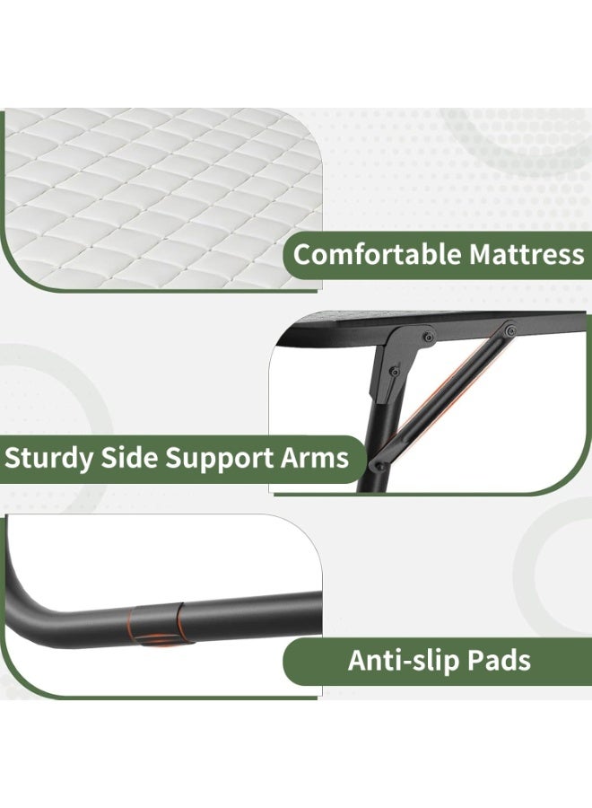 يواوليتي سرير قابل للطي مع مرتبة من الإسفنج المرن، سرير قابل للطي محمول بإطار معدني، أسرة كبيرة قابلة للطي للبالغين، أسرة قابلة للطي للمنزل والمكتب - Image 5